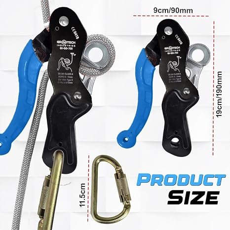 Grip Descender Advanced Climbing Gear for Safe Vertical Descents with Steel Quarter Turn Locking Karabiner | Durable, Lightweight | Ideal for Climbing, Caving & Rescue Mission |
