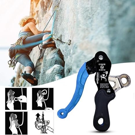 Grip Descender Advanced Climbing Gear for Safe Vertical Descents with Steel Quarter Turn Locking Karabiner | Durable, Lightweight | Ideal for Climbing, Caving & Rescue Mission |