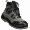 Allen Cooper AC 1157 Leather Antistatic Steel Toe Grey & Black Work Safety Shoes |