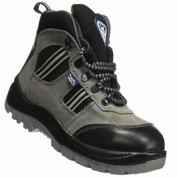 Allen Cooper AC 1157 Leather Antistatic Steel Toe Grey & Black Work Safety Shoes |